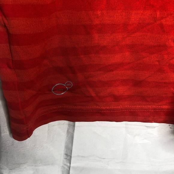 Puma Golf Mens Polo DryCell Athletic Short Sleeve Shirt Red Striped Size Medium - Picture 3 of 10